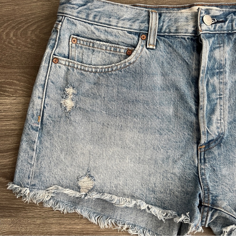 ARITZIA Denim Forum The Ex Boyfriend Shorts Size 30 High Rise Blue Festival 90s - Picture 4 of 10